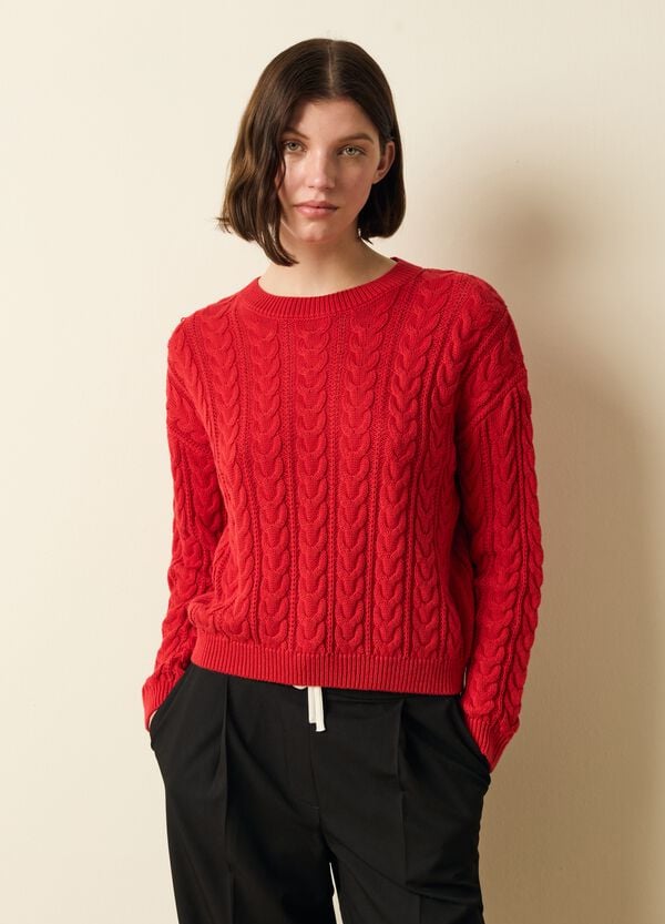 Ovs Pullover A Trecce Con Scollo Rotondo