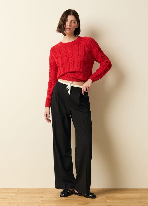 Ovs Pullover a trecce con scollo rotondo