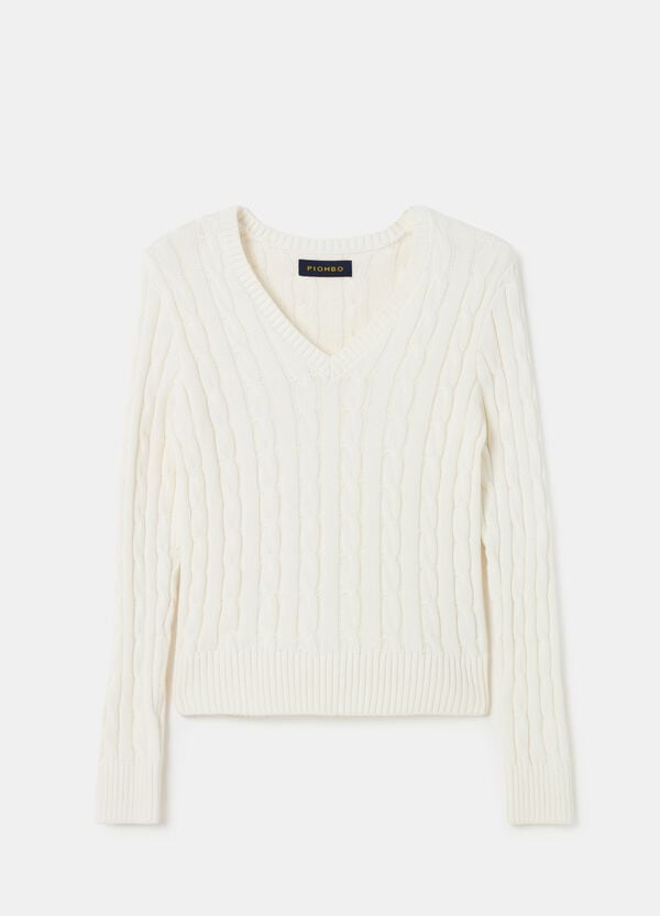 Ovs Pullover Con Lavorazione A Trecce Scollo A V