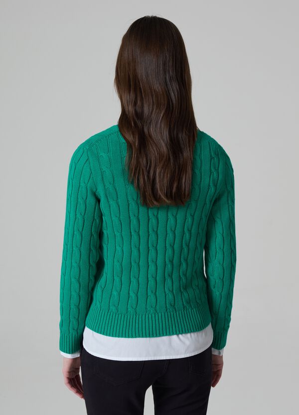 Ovs Pullover Con Lavorazione A Trecce Scollo A V