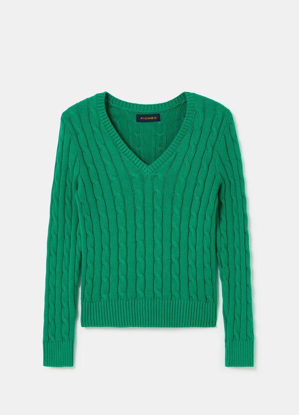 Ovs Pullover Con Lavorazione A Trecce Scollo A V