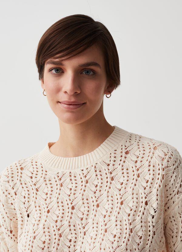 Ovs Pullover Crochet Con Trama Forata