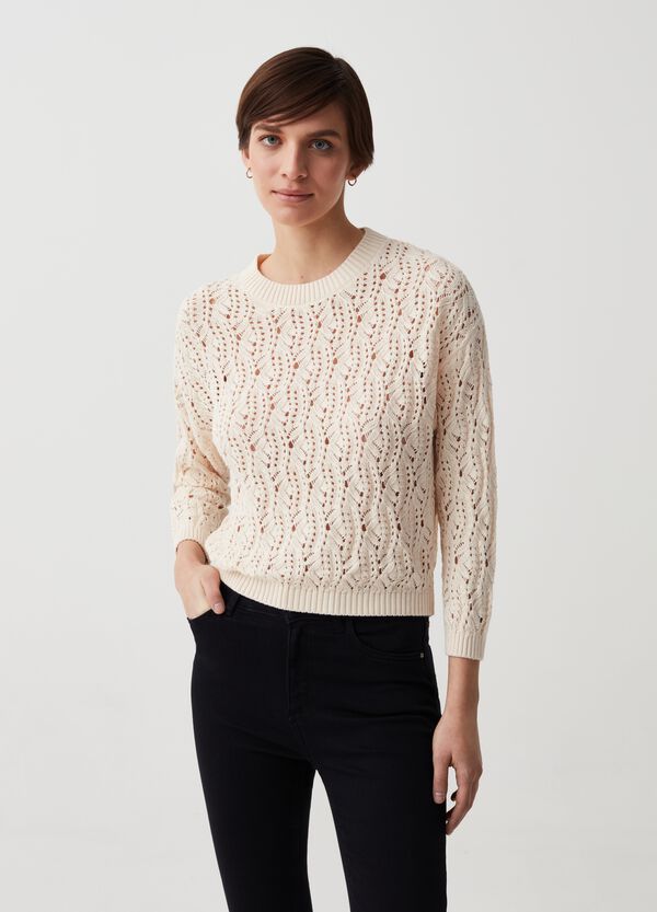 Ovs Pullover Crochet Con Trama Forata