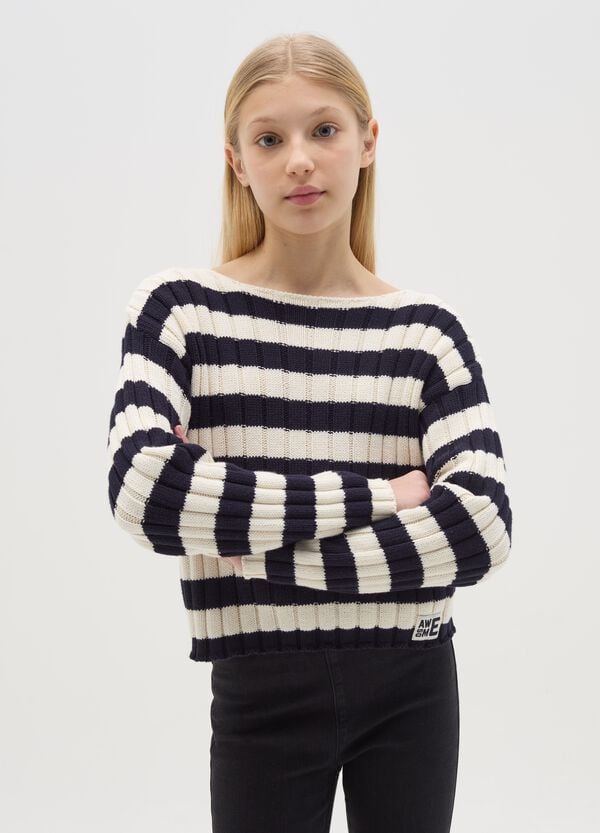 Ovs Pullover in cotone a righe