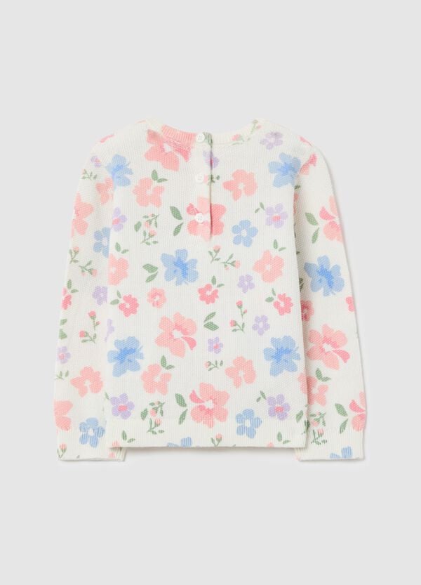 Ovs Pullover In Cotone Con Disegno Fiori