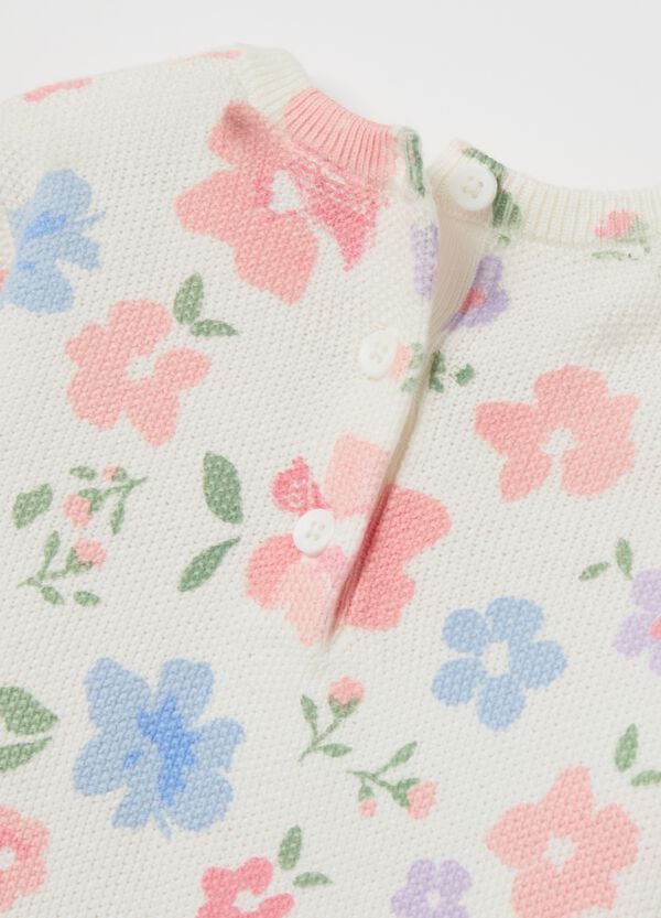 Ovs Pullover In Cotone Con Disegno Fiori