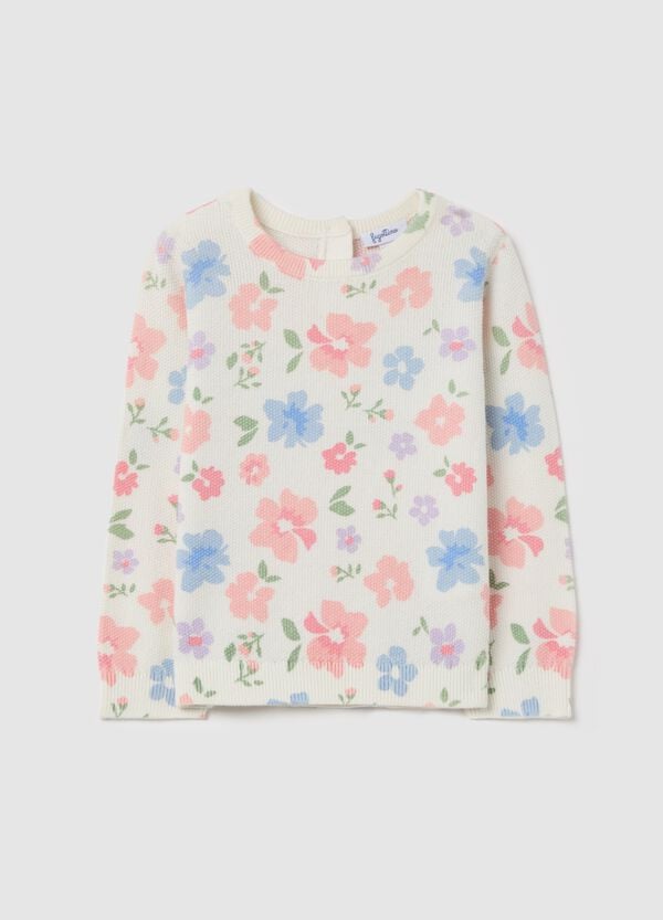 Ovs Pullover in cotone con disegno fiori