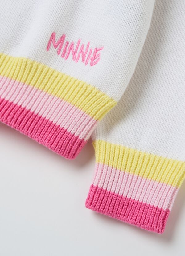 Ovs Pullover In Cotone Con Disegno Minnie Jacquard