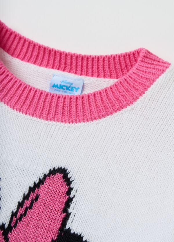 Ovs Pullover In Cotone Con Disegno Minnie Jacquard