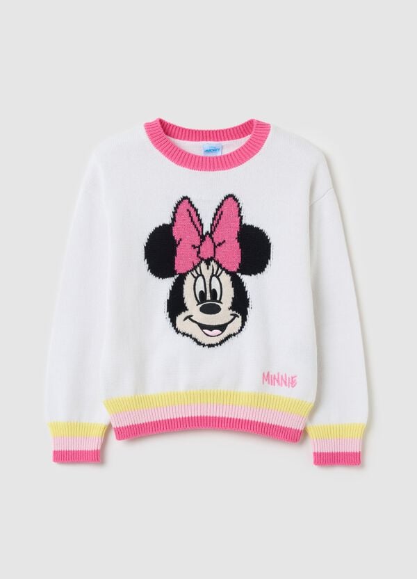 Ovs Pullover in cotone con disegno Minnie jacquard