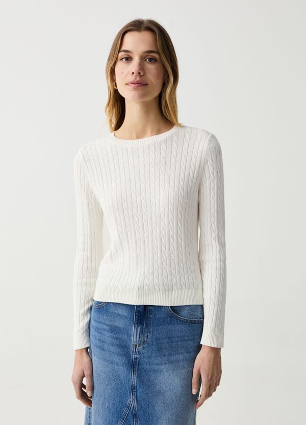 Ovs Pullover In Cotone Con Lavorazione A Trecce