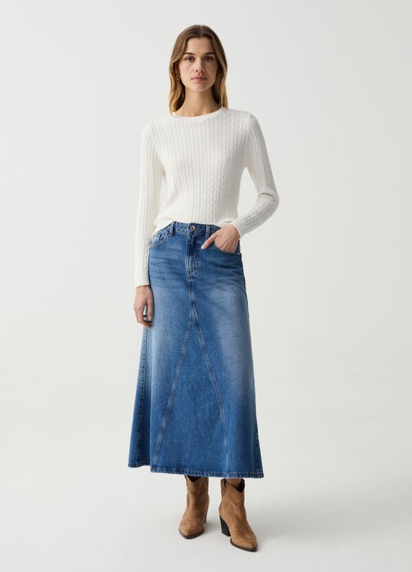 Ovs Pullover in cotone con lavorazione a trecce