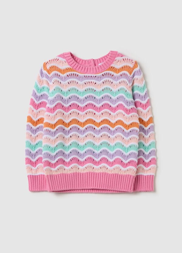Ovs Pullover in cotone con lavorazione traforata