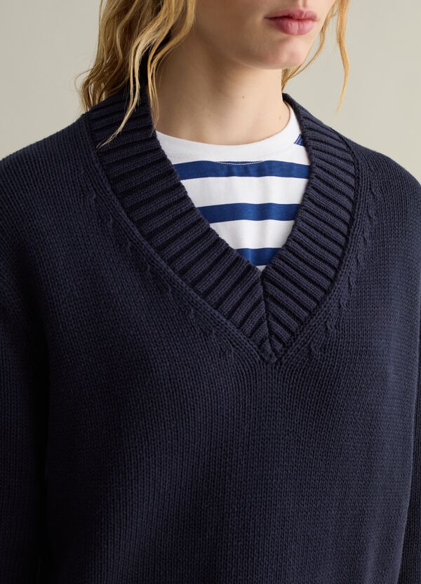 Ovs Pullover In Cotone Con Scollo A V