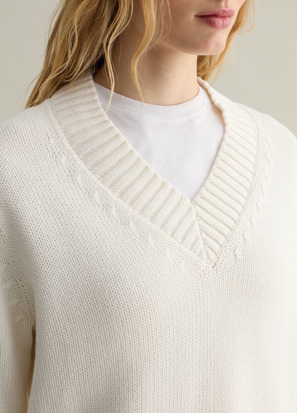 Ovs Pullover In Cotone Con Scollo A V