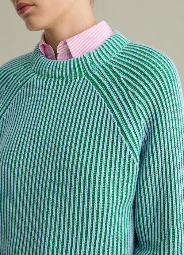 Ovs Pullover In Cotone Con Trama A Righe