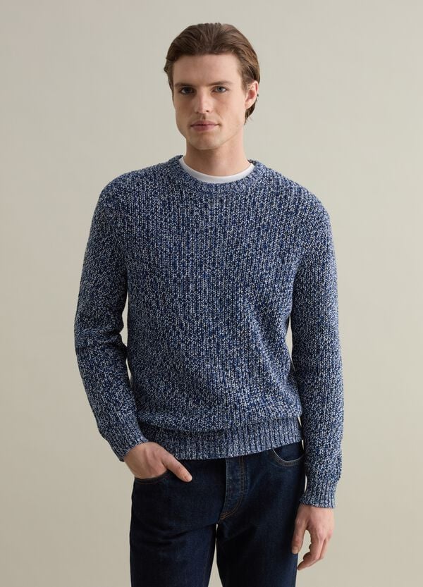 Ovs Pullover in cotone con trama bicolore