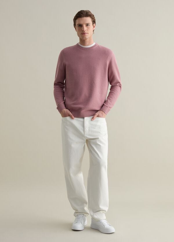 Ovs Pullover In Cotone Con Trama Ondulata