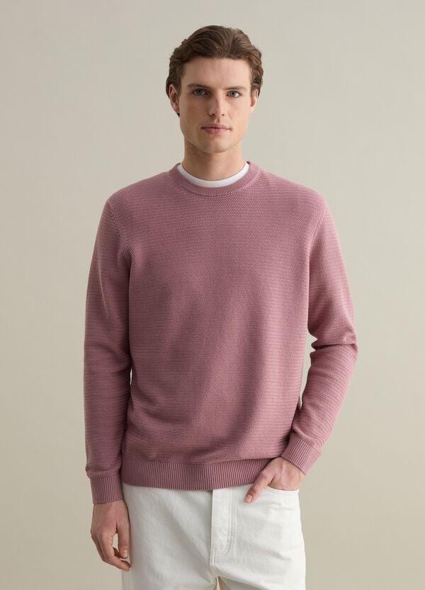 Ovs Pullover in cotone con trama ondulata