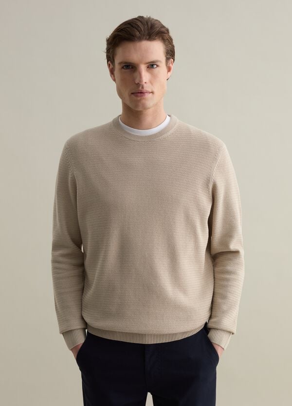Ovs Pullover in cotone con trama ondulata