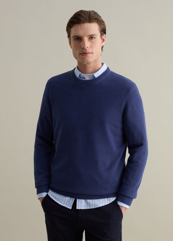 Ovs Pullover in cotone con trama ondulata