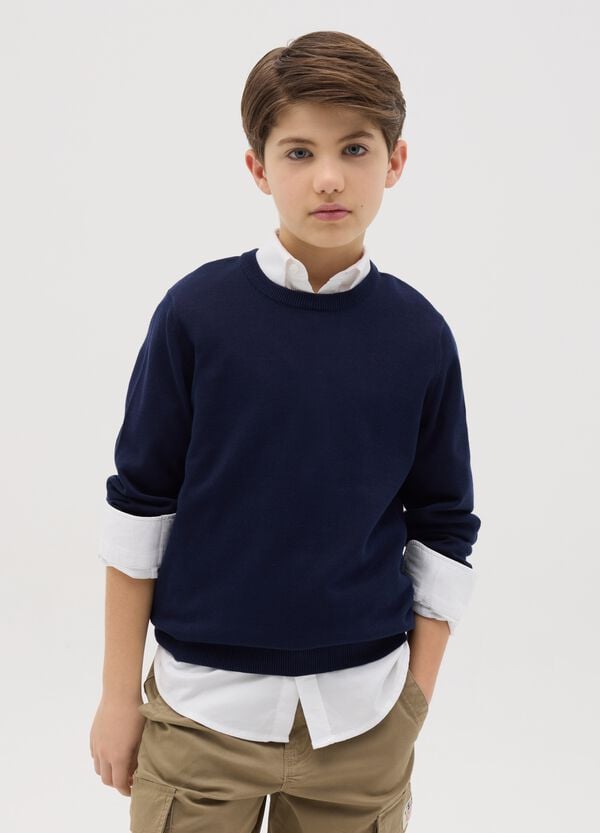 Ovs Pullover in cotone tinta unita