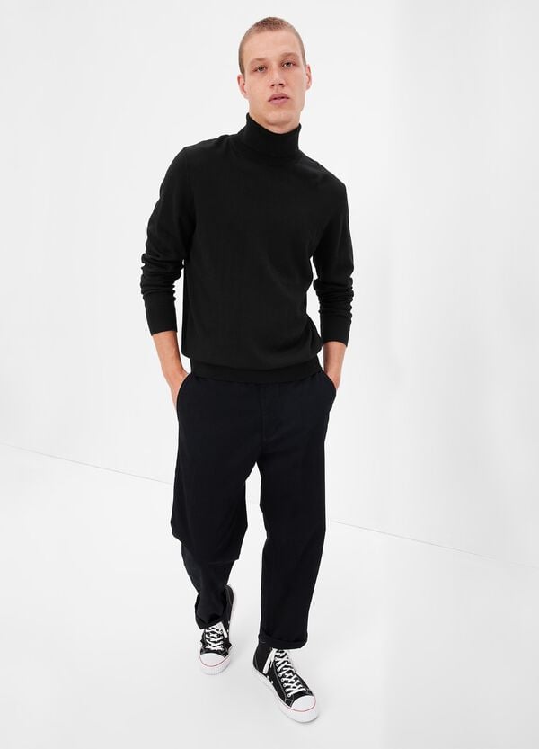 Ovs Pullover in lana merino a collo alto