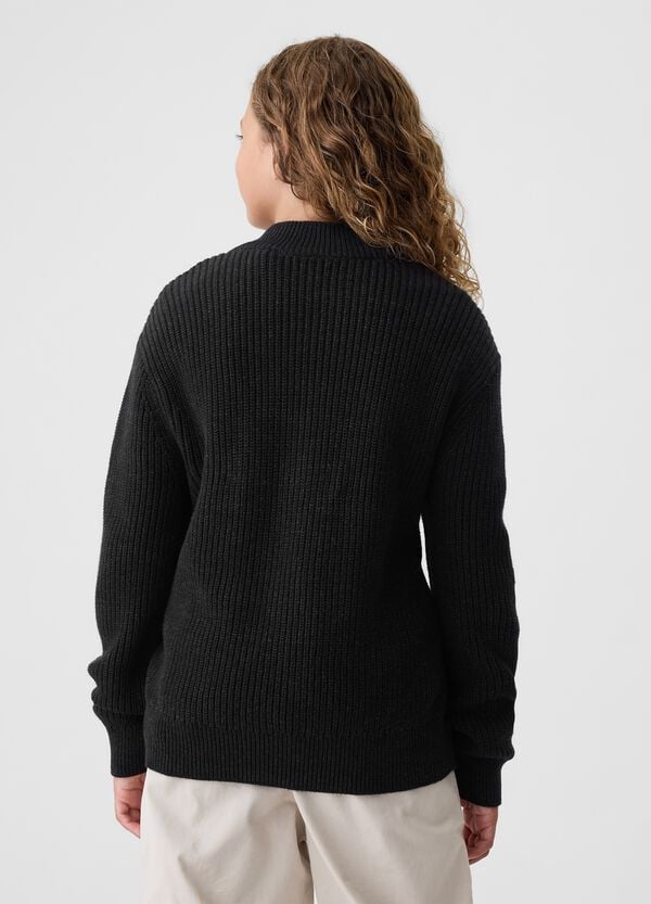 Ovs Pullover Mock Neck Con Mezza Zip