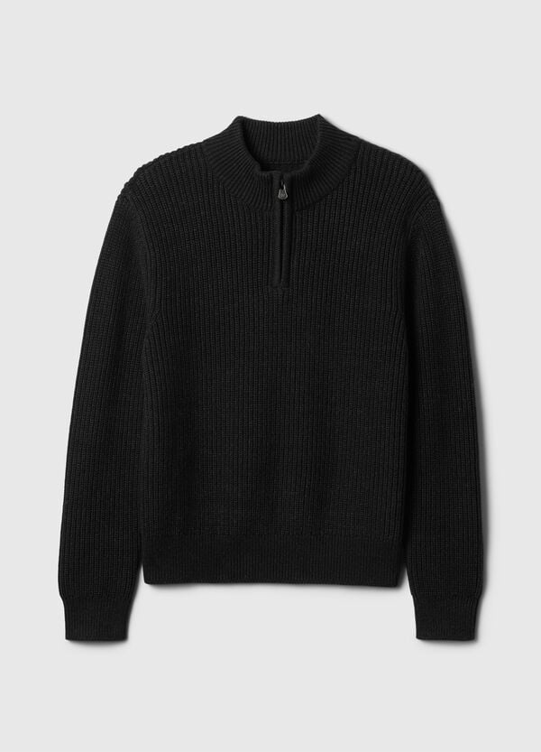 Ovs Pullover Mock Neck Con Mezza Zip