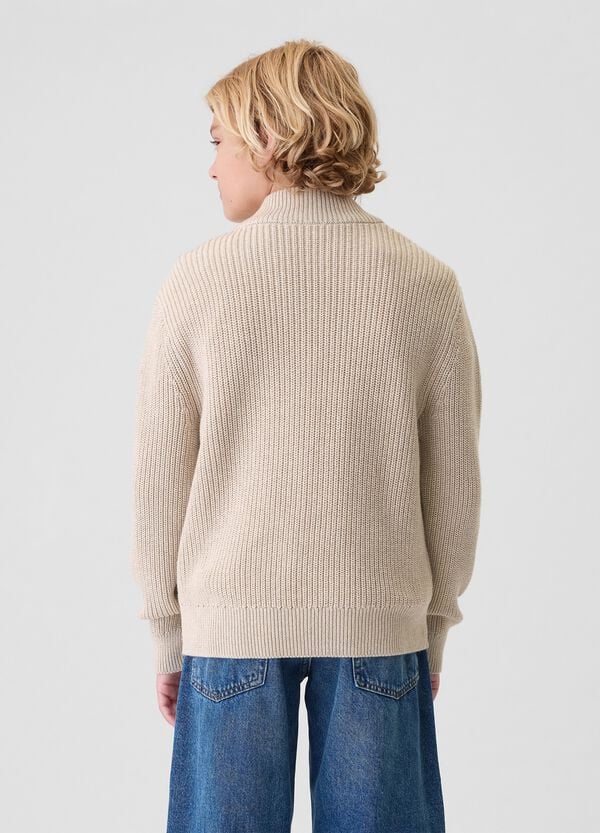 Ovs Pullover Mock Neck Con Mezza Zip