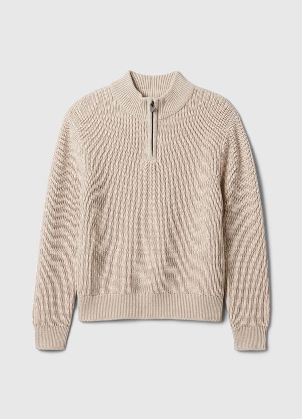 Ovs Pullover Mock Neck Con Mezza Zip