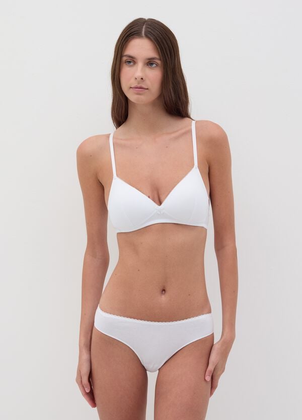 Ovs Reggiseno Bianco In Cotone Stretch