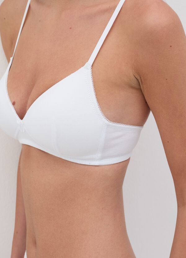 Ovs Reggiseno Bianco In Cotone Stretch