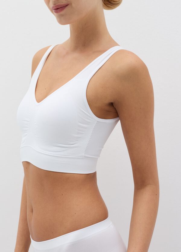 Ovs Reggiseno Bralette Bianco In Microfibra