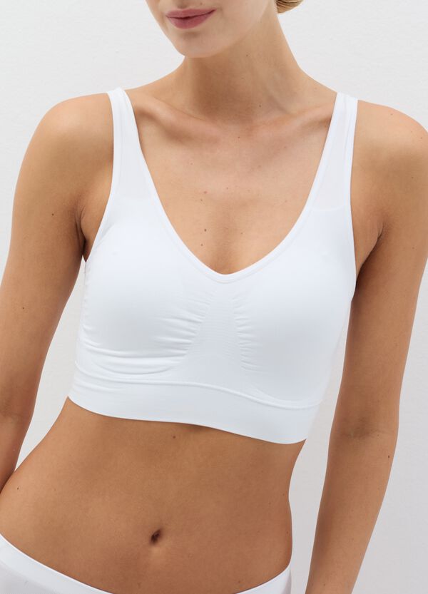 Ovs Reggiseno Bralette Bianco In Microfibra