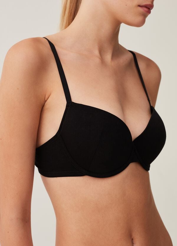 Ovs Reggiseno In Cotone Stretch Nero