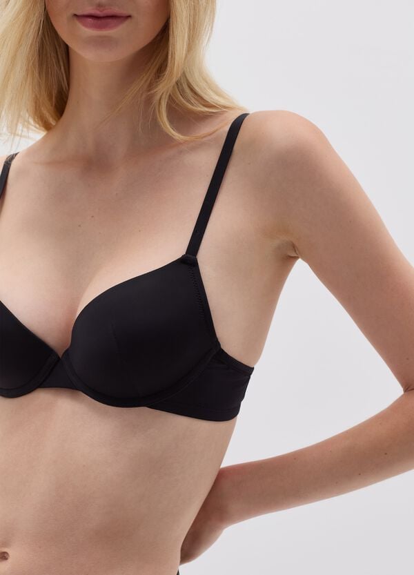 Ovs Reggiseno Push-up In Microfibra Nero