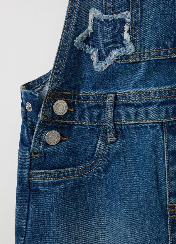 Ovs Salopette Gonna In Denim Con Patch Stelle
