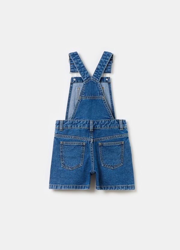 Ovs Salopette In Denim Con Ricamo Stelle