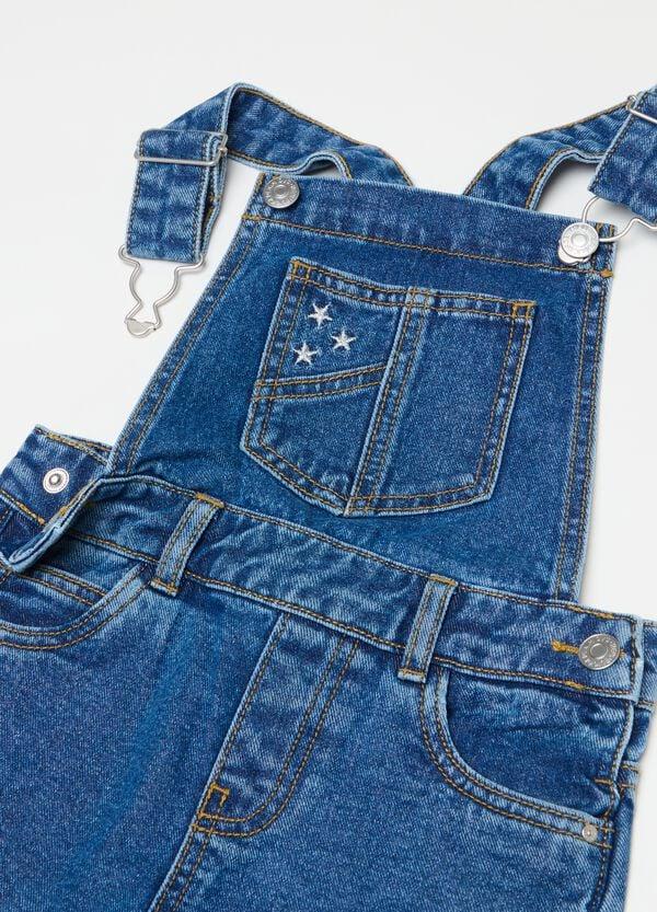 Ovs Salopette In Denim Con Ricamo Stelle