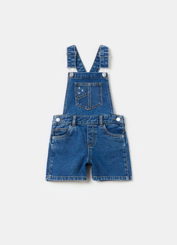 Ovs Salopette in denim con ricamo stelle