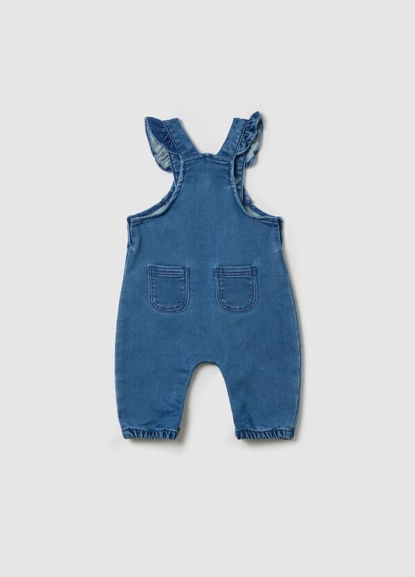 Ovs Salopette In Denim Con Rouches