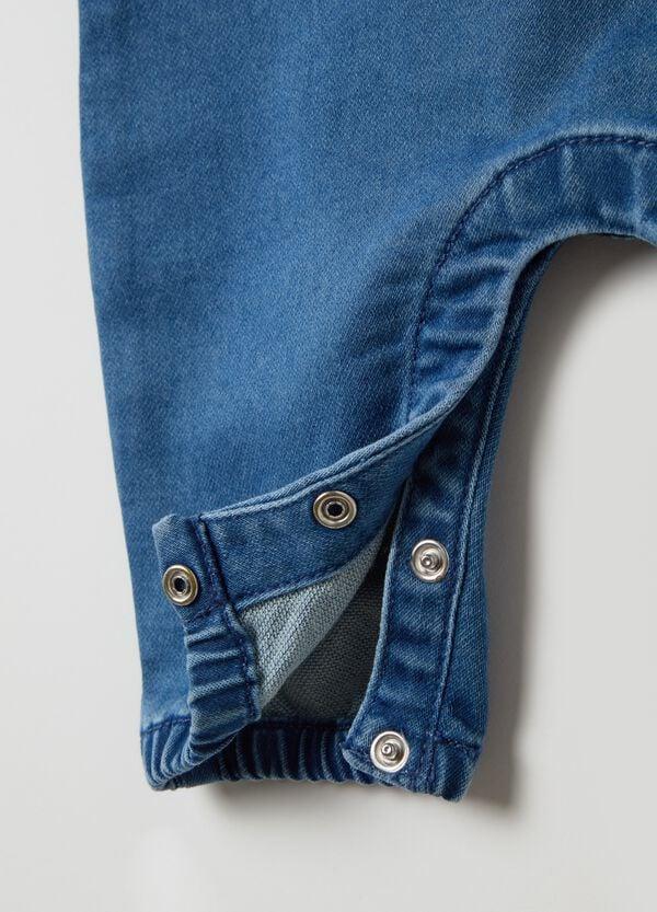 Ovs Salopette In Denim Con Rouches