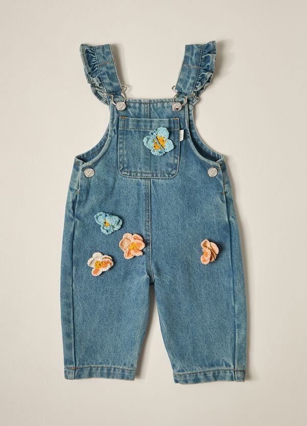 Ovs Salopette in denim di puro cotone IANA neonata
