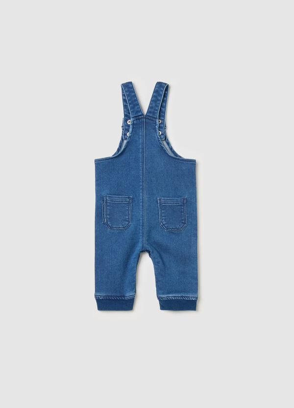 Ovs Salopette In French Terry Denim Con Tasca