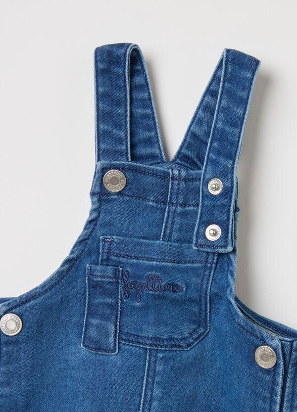 Ovs Salopette In French Terry Denim Con Tasca