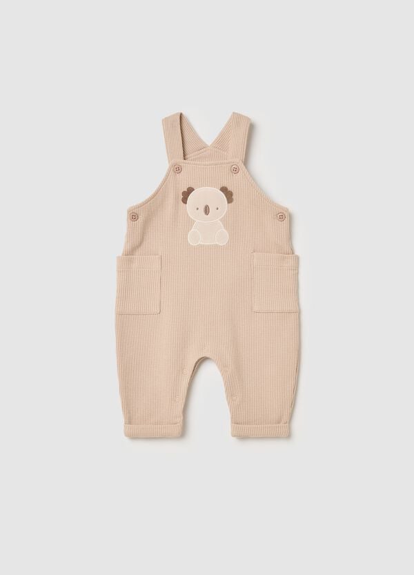 Ovs Salopette waffle con patch koala