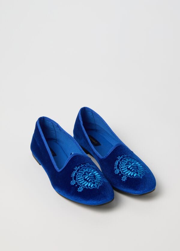 Ovs Scarpa Friulana Blu Con Ricamo