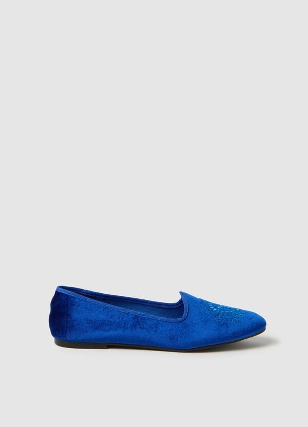 Ovs Scarpa friulana blu con ricamo