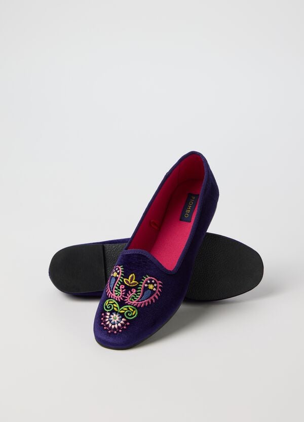 Ovs Scarpa Friulana In Velluto Con Ricamo
